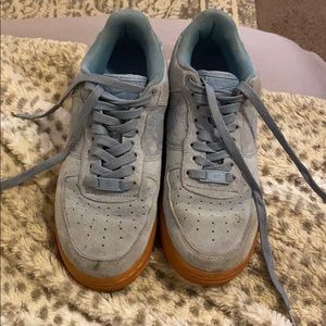 Blue suede Air Force 1’s